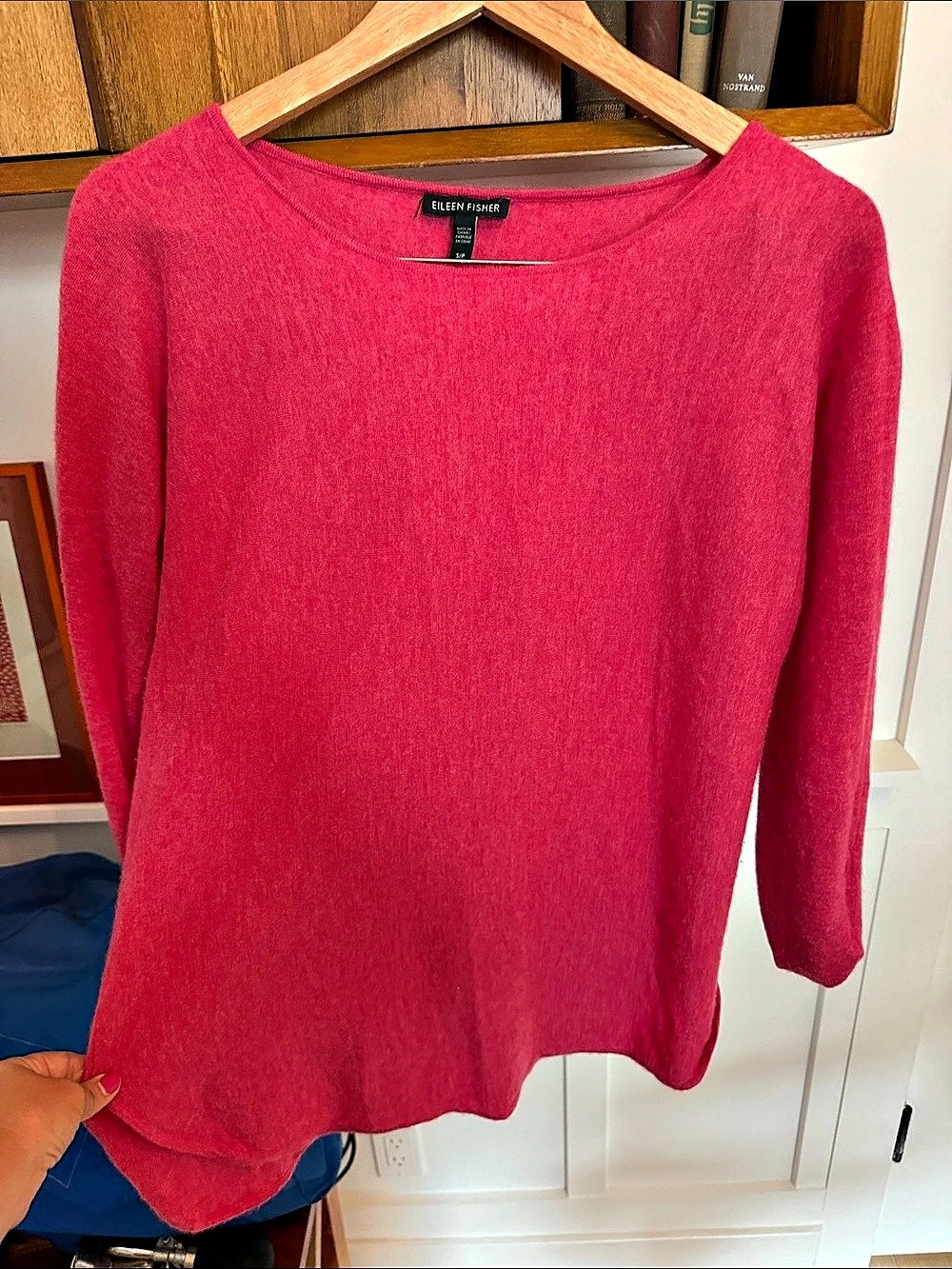Eileen Fisher Cashmere Crewneck in Pink Size Small